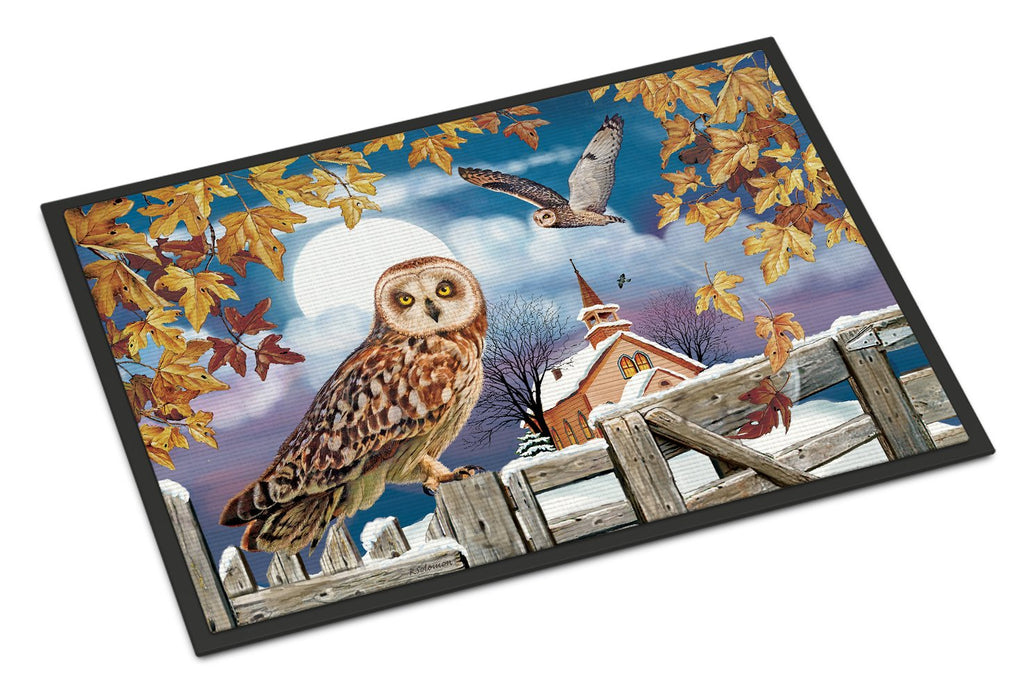 Short-Eared Owl In The Churchyard Doormat Indoor Outdoor 24H X 36W Front Door Mat Rugs for Entryway, Non Slip Washable Low Pile,