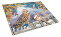Short-Eared Owl In The Churchyard Cutting Board Tempered Glass Kitchen Cutting Surface, Heat Resistant Chopping, Non-Slip Feet, Food Prep & Serving