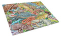 Scales and Tails, Snakes, Turtle, Reptiles Cutting Board Tempered Glass Kitchen Cutting Surface, Heat Resistant Chopping, Non-Slip Feet, Food Prep & Serving