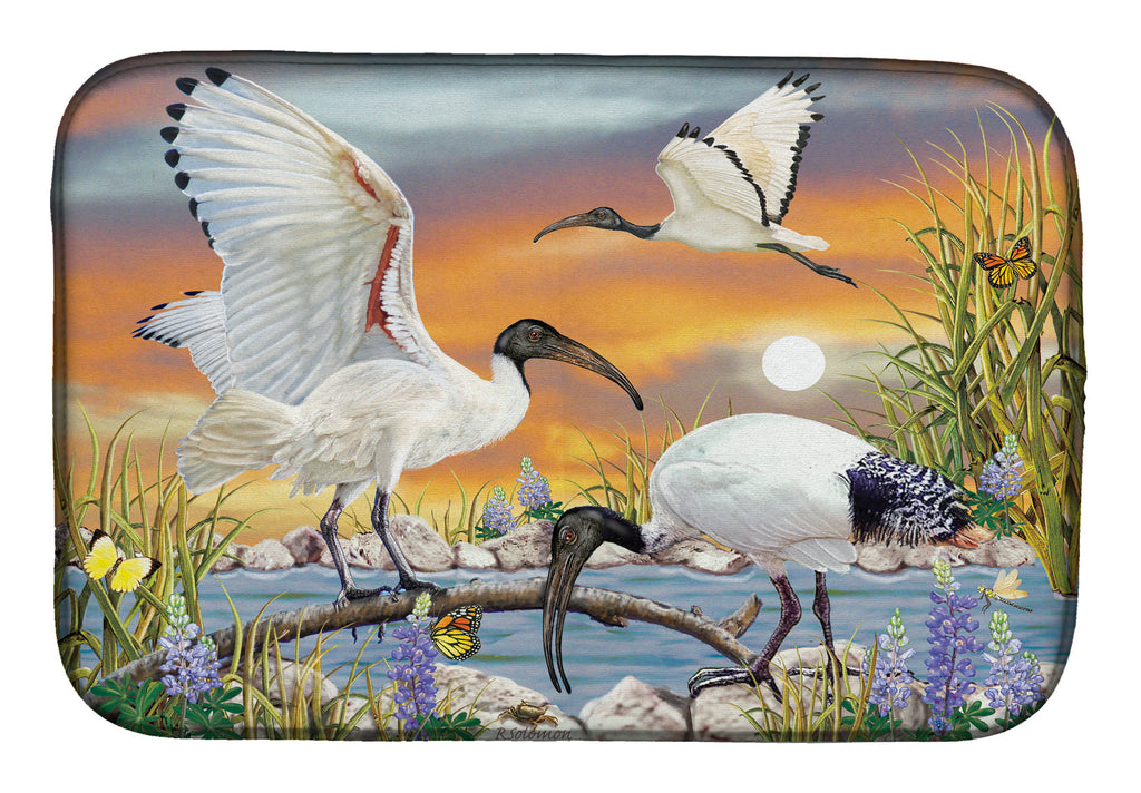 Sacred Ibis Dish Drying Mat Absorbent Dish Drying Mat Pad for Kitchen Counter Dish Drainer Mat for Countertop, 14 x 21", Multicolor