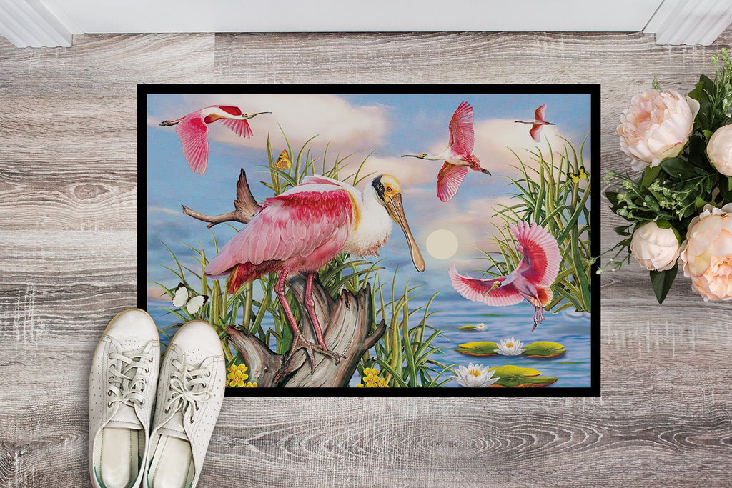 Roseate Spoonbill Doormat Indoor Outdoor 24H X 36W Front Door Mat Rugs for Entryway, Non Slip Washable Low Pile,