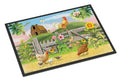 Rooster On Fence Doormat Indoor Outdoor 24H X 36W Front Door Mat Rugs for Entryway, Non Slip Washable Low Pile,