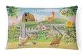 Rooster On Fence Decorative Throw Pillow 12x16 Indoor Outdoor Accent Cushion, Fabric Cover with Insert for Sofa, Bed, Porch & Living Room