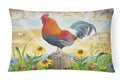 Rooster At Dawn Decorative Throw Pillow 12x16 Indoor Outdoor Accent Cushion, Fabric Cover with Insert for Sofa, Bed, Porch & Living Room