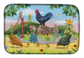 Rooster And Water Pump Dish Drying Mat Absorbent Dish Drying Mat Pad for Kitchen Counter Dish Drainer Mat for Countertop, 14 x 21", Multicolor
