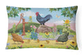 Rooster And Water Pump Decorative Throw Pillow 12x16 Indoor Outdoor Accent Cushion, Fabric Cover with Insert for Sofa, Bed, Porch & Living Room