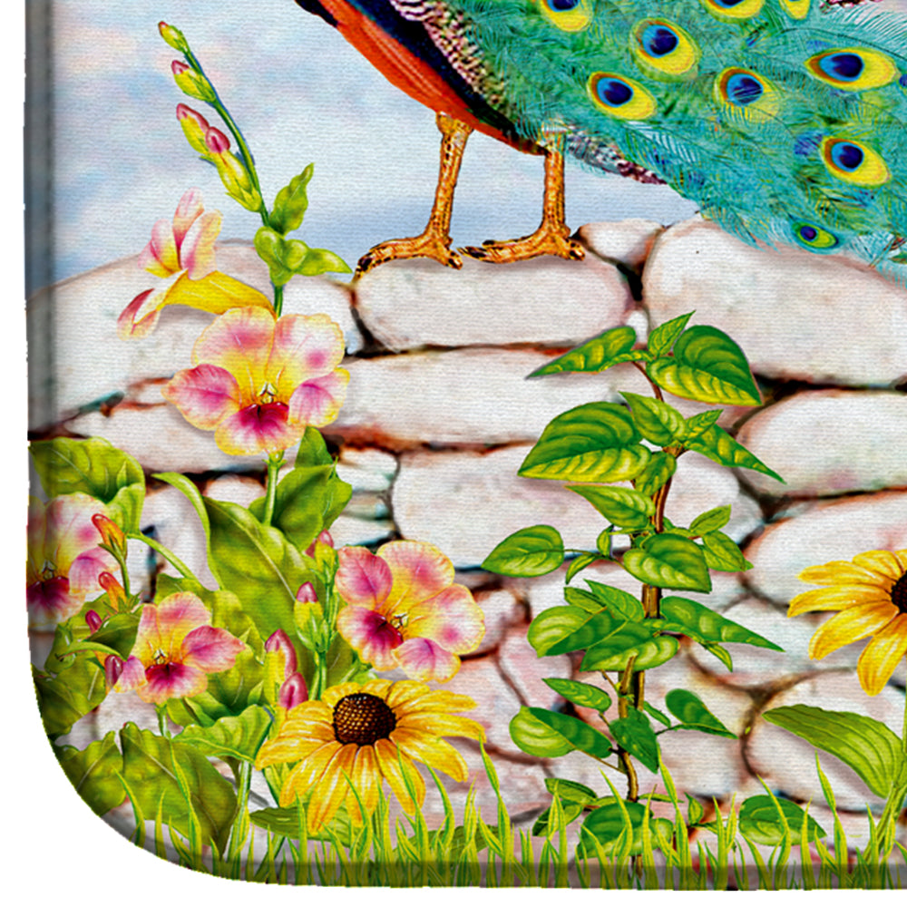 Proud Peacock Dish Drying Mat Absorbent Dish Drying Mat Pad for Kitchen Counter Dish Drainer Mat for Countertop, 14 x 21", Multicolor