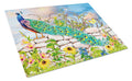 Proud Peacock Cutting Board Tempered Glass Kitchen Cutting Surface, Heat Resistant Chopping, Non-Slip Feet, Food Prep & Serving