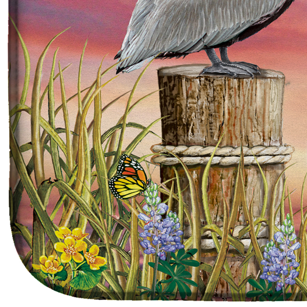 Pelicans Dish Drying Mat Absorbent Dish Drying Mat Pad for Kitchen Counter Dish Drainer Mat for Countertop, 14 x 21", Multicolor