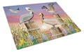 Pelicans Cutting Board Tempered Glass Kitchen Cutting Surface, Heat Resistant Chopping, Non-Slip Feet, Food Prep & Serving
