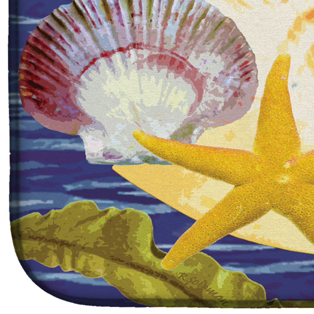 Nautilus And Gulf And Sundial Dish Drying Mat Absorbent Dish Drying Mat Pad for Kitchen Counter Dish Drainer Mat for Countertop, 14 x 21", Multicolor