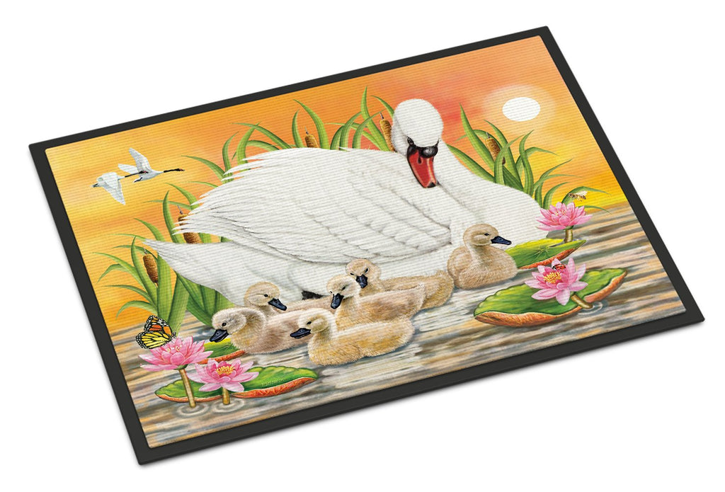 Mother Swan At Sunset Doormat Indoor Outdoor 24H X 36W Front Door Mat Rugs for Entryway, Non Slip Washable Low Pile,