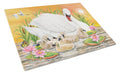 Mother Swan At Sunset Cutting Board Tempered Glass Kitchen Cutting Surface, Heat Resistant Chopping, Non-Slip Feet, Food Prep & Serving