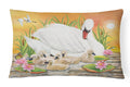 Mother Swan At Sunset Decorative Throw Pillow 12x16 Indoor Outdoor Accent Cushion, Fabric Cover with Insert for Sofa, Bed, Porch & Living Room