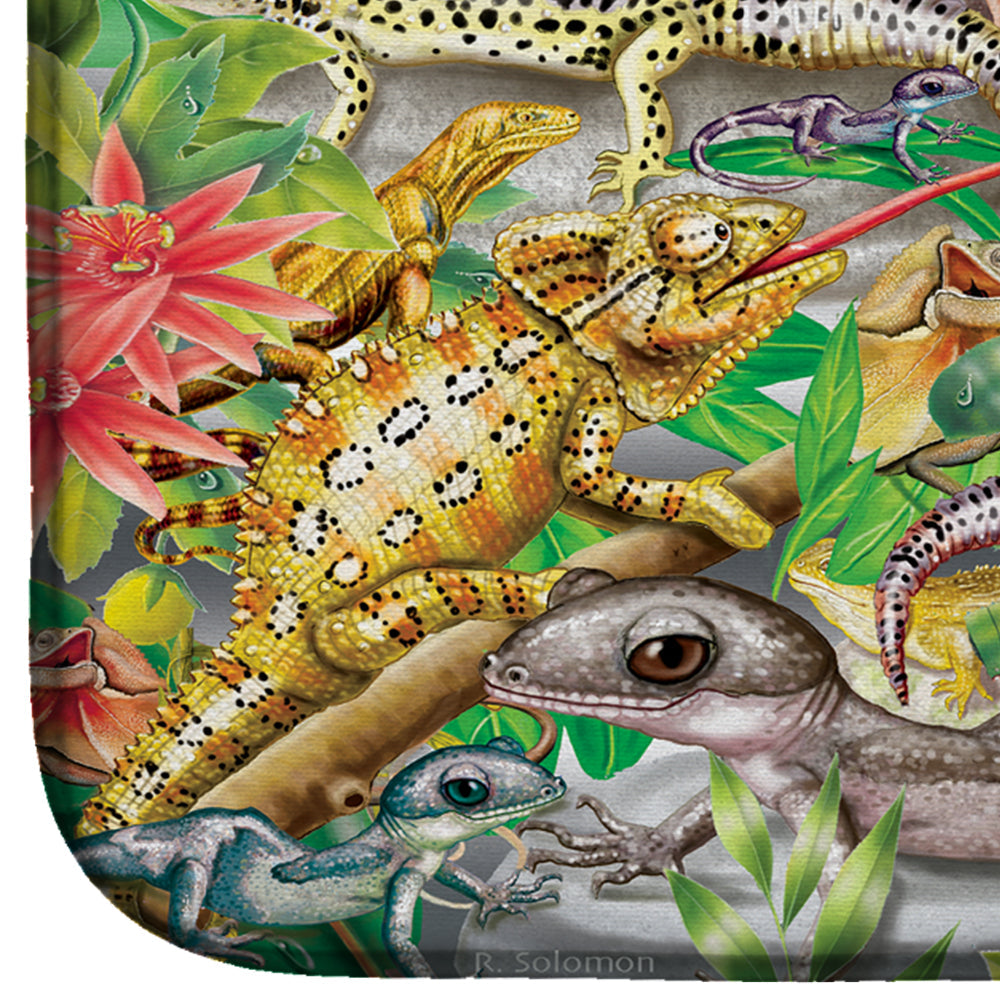 Lizard Jungle Dish Drying Mat Absorbent Dish Drying Mat Pad for Kitchen Counter Dish Drainer Mat for Countertop, 14 x 21", Multicolor
