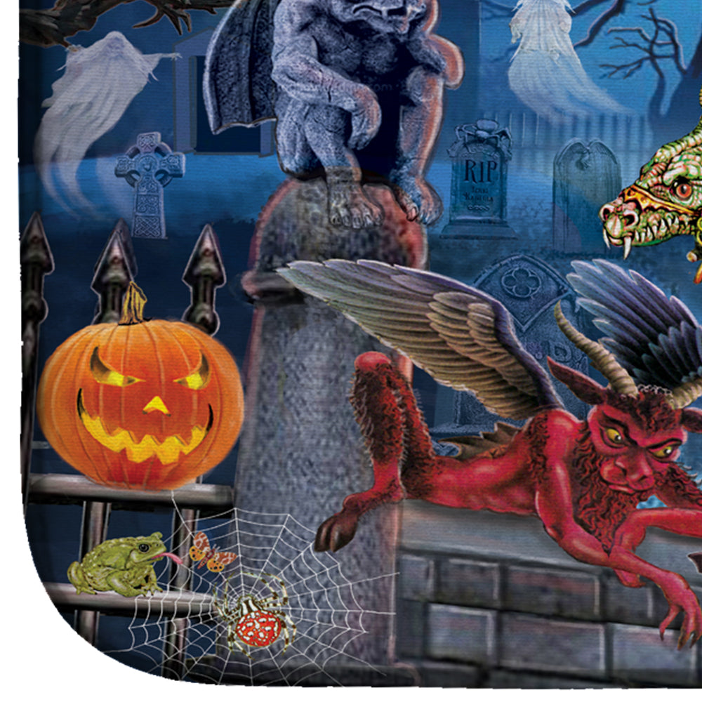 Littlest Witch's Halloween Party Dish Drying Mat Absorbent Dish Drying Mat Pad for Kitchen Counter Dish Drainer Mat for Countertop, 14 x 21", Multicolor