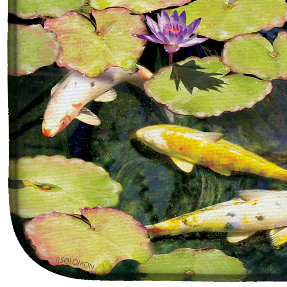 Koi Pond IV Dish Drying Mat Absorbent Dish Drying Mat Pad for Kitchen Counter Dish Drainer Mat for Countertop, 14 x 21", Multicolor