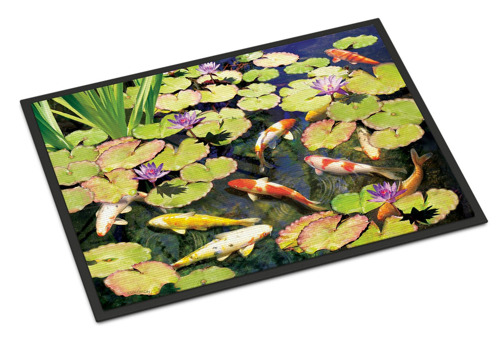 Koi Pond IV Doormat Indoor Outdoor 24H X 36W Front Door Mat Rugs for Entryway, Non Slip Washable Low Pile,