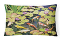 Koi Pond IV Decorative Throw Pillow 12x16 Indoor Outdoor Accent Cushion, Fabric Cover with Insert for Sofa, Bed, Porch & Living Room