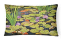 Koi Pond II Decorative Throw Pillow 12x16 Indoor Outdoor Accent Cushion, Fabric Cover with Insert for Sofa, Bed, Porch & Living Room