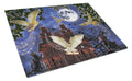 Halloween Owl Express Cutting Board Tempered Glass Kitchen Cutting Surface, Heat Resistant Chopping, Non-Slip Feet, Food Prep & Serving