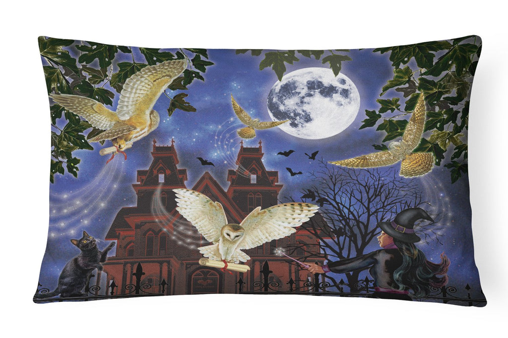Halloween Owl Express Decorative Throw Pillow 12x16 Indoor Outdoor Accent Cushion, Fabric Cover with Insert for Sofa, Bed, Porch & Living Room