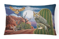 Great Horned Owl In The Desert Decorative Throw Pillow 12x16 Indoor Outdoor Accent Cushion, Fabric Cover with Insert for Sofa, Bed, Porch & Living Room