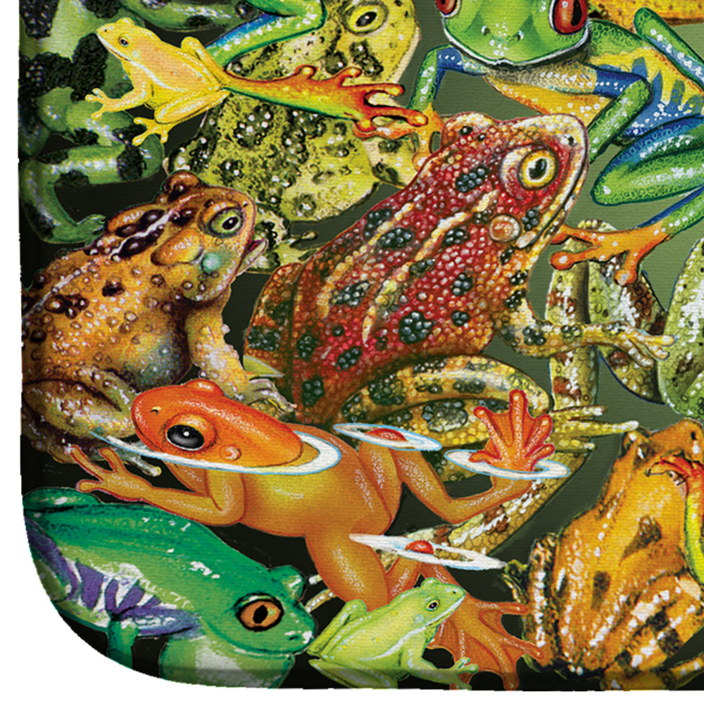 Frogs Dish Drying Mat Absorbent Dish Drying Mat Pad for Kitchen Counter Dish Drainer Mat for Countertop, 14 x 21", Multicolor