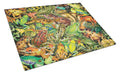 Frogs Cutting Board Tempered Glass Kitchen Cutting Surface, Heat Resistant Chopping, Non-Slip Feet, Food Prep & Serving