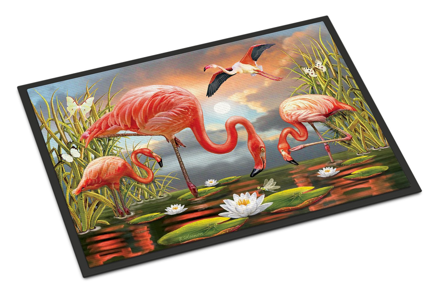 Flamingos Doormat Indoor Outdoor 24H X 36W Front Door Mat Rugs for Entryway, Non Slip Washable Low Pile,