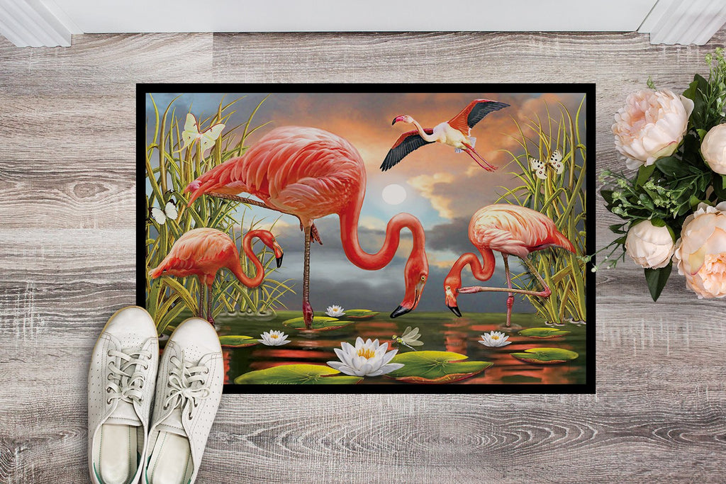 Flamingos Doormat Indoor Outdoor 24H X 36W Front Door Mat Rugs for Entryway, Non Slip Washable Low Pile,