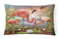 Flamingos Decorative Throw Pillow 12x16 Indoor Outdoor Accent Cushion, Fabric Cover with Insert for Sofa, Bed, Porch & Living Room