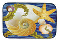 Cut Nautilus And Starfish Dish Drying Mat Absorbent Dish Drying Mat Pad for Kitchen Counter Dish Drainer Mat for Countertop, 14 x 21", Multicolor