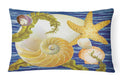 Cut Nautilus And Starfish Decorative Throw Pillow 12x16 Indoor Outdoor Accent Cushion, Fabric Cover with Insert for Sofa, Bed, Porch & Living Room