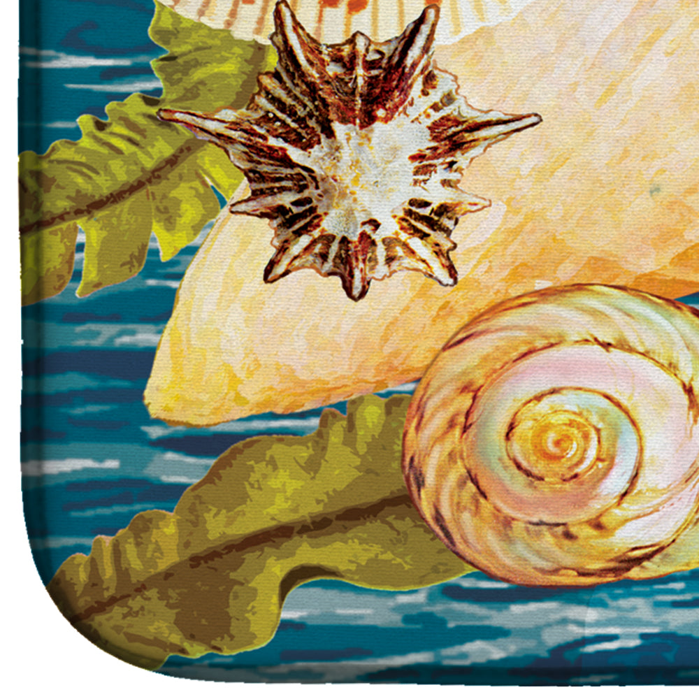 Conch Starfish And Cockle II Dish Drying Mat Absorbent Dish Drying Mat Pad for Kitchen Counter Dish Drainer Mat for Countertop, 14 x 21", Multicolor