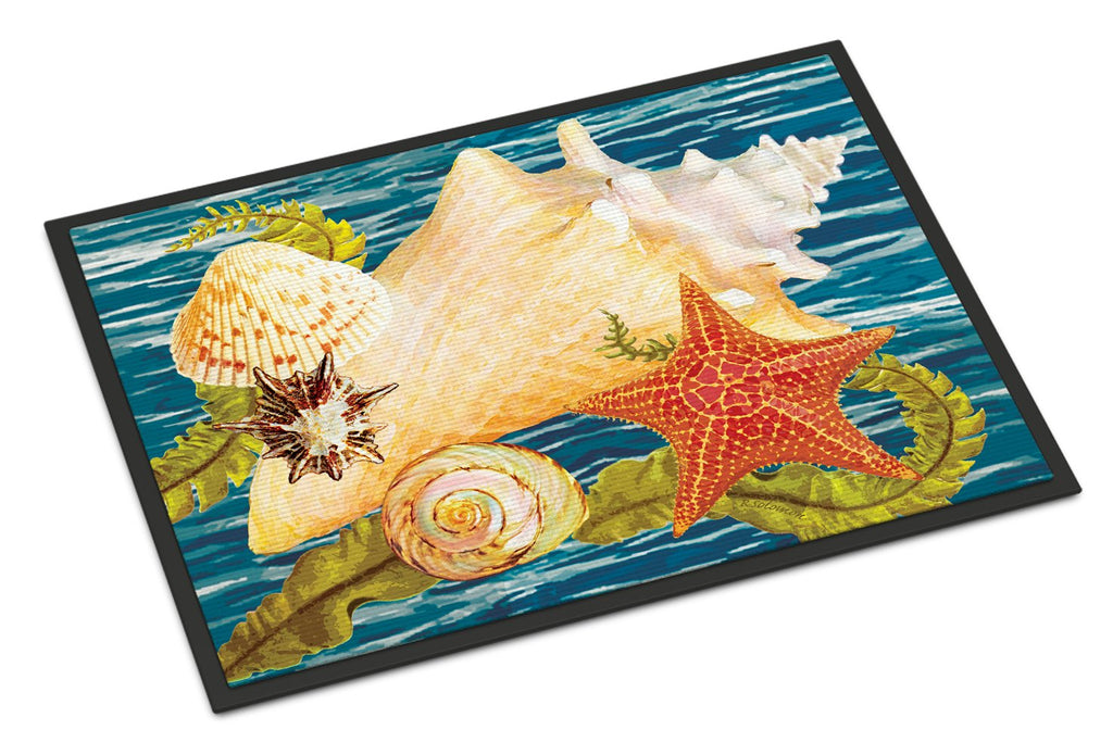 Conch Starfish And Cockle II Doormat Indoor Outdoor 24H X 36W Front Door Mat Rugs for Entryway, Non Slip Washable Low Pile,