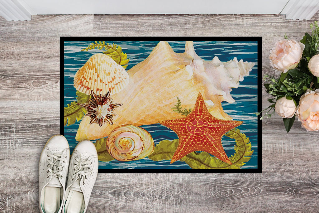 Conch Starfish And Cockle II Doormat Indoor Outdoor 24H X 36W Front Door Mat Rugs for Entryway, Non Slip Washable Low Pile,