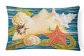 Conch Starfish And Cockle II Decorative Throw Pillow 12x16 Indoor Outdoor Accent Cushion, Fabric Cover with Insert for Sofa, Bed, Porch & Living Room