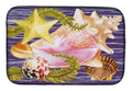 Conch And Starfish Dish Drying Mat Absorbent Dish Drying Mat Pad for Kitchen Counter Dish Drainer Mat for Countertop, 14 x 21", Multicolor