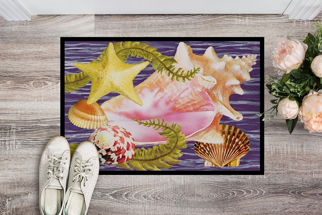 Conch And Starfish Doormat Indoor Outdoor 24H X 36W Front Door Mat Rugs for Entryway, Non Slip Washable Low Pile,