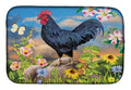 Black Rooster Dish Drying Mat Absorbent Dish Drying Mat Pad for Kitchen Counter Dish Drainer Mat for Countertop, 14 x 21", Multicolor