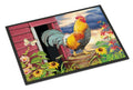 Rooster Barnyard Morning Doormat Indoor Outdoor 24H X 36W Front Door Mat Rugs for Entryway, Non Slip Washable Low Pile,