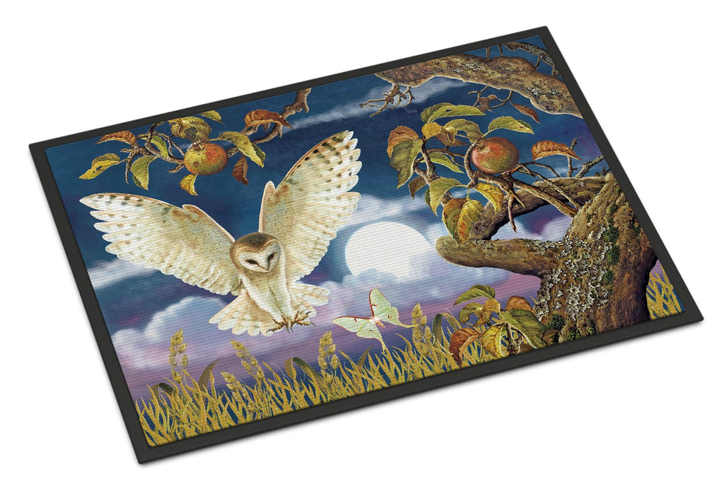 Barn Owl In The Apple Orchard Doormat Indoor Outdoor 24H X 36W Front Door Mat Rugs for Entryway, Non Slip Washable Low Pile,