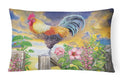 Rooster Barnyard Morning Decorative Throw Pillow 12x16 Indoor Outdoor Accent Cushion, Fabric Cover with Insert for Sofa, Bed, Porch & Living Room