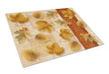 Fall Autumn Leaves Cutting Board Tempered Glass Kitchen Cutting Surface, Heat Resistant Chopping, Non-Slip Feet, Food Prep & Serving