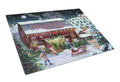 Christmas Tree Farm Cutting Board Tempered Glass Kitchen Cutting Surface, Heat Resistant Chopping, Non-Slip Feet, Food Prep & Serving