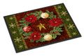 Holly Wreath with Christmas Ornaments Doormat Indoor Outdoor 18H X 27W Front Door Mat Rugs for Entryway, Non Slip Washable