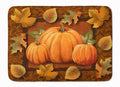 Pumpkins and Fall Leaves Memory Foam Kitchen Mat Machine Washable Anti-Fatigue Cushion Comfort Bath or Kitchen Rug