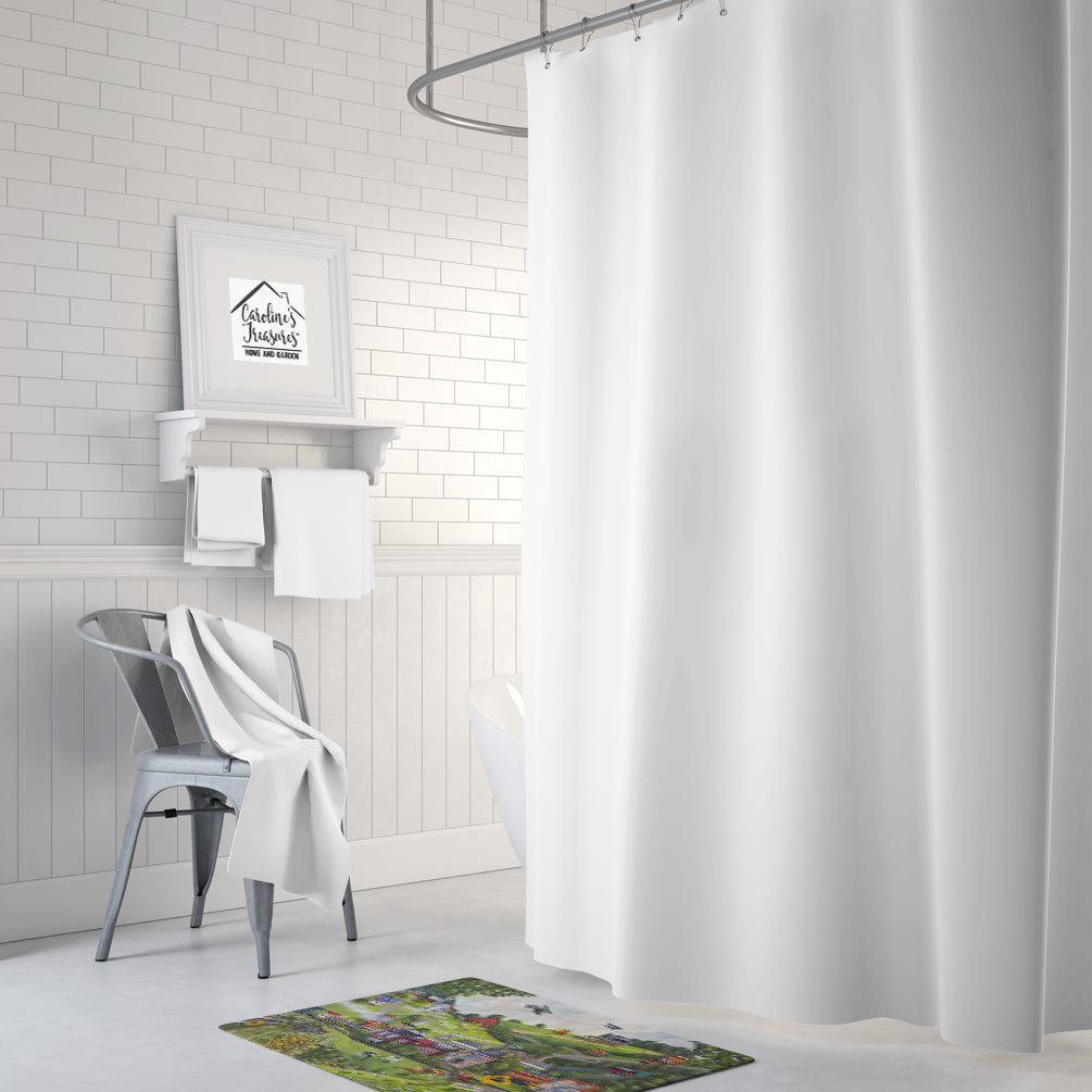 Summer in Small Town USA Memory Foam Kitchen Mat Machine Washable Anti-Fatigue Cushion Comfort Bath or Kitchen Rug