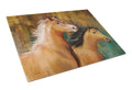 Horse Duo Cutting Board Tempered Glass Kitchen Cutting Surface, Heat Resistant Chopping, Non-Slip Feet, Food Prep & Serving